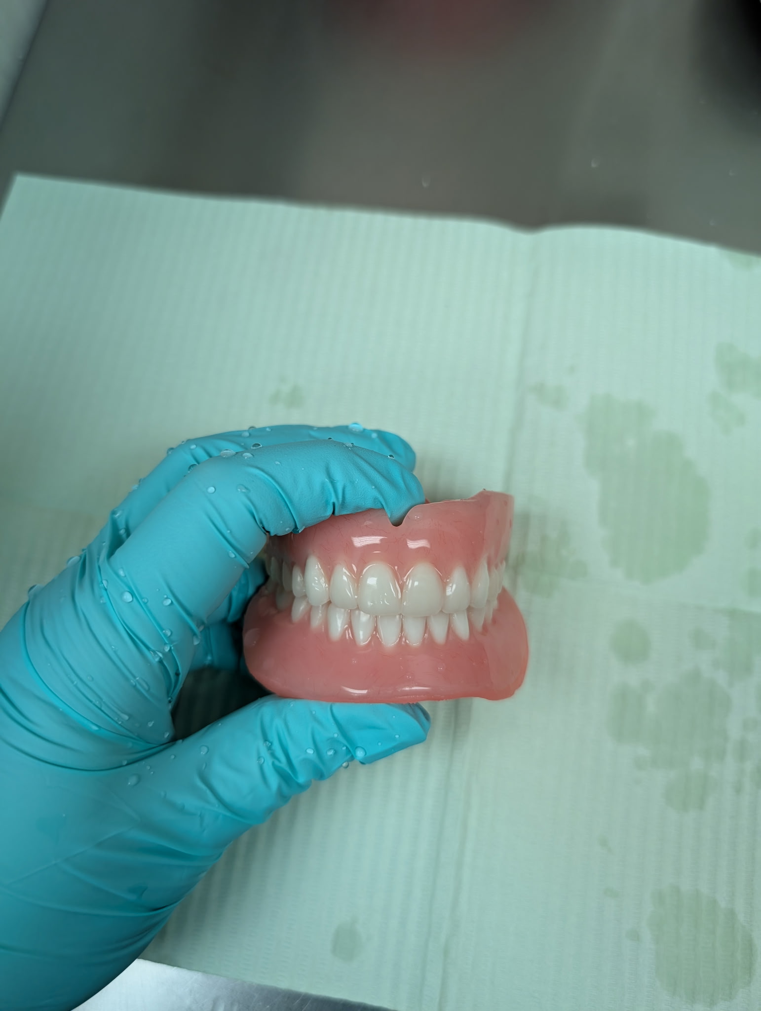 Finished denture appliance close-up